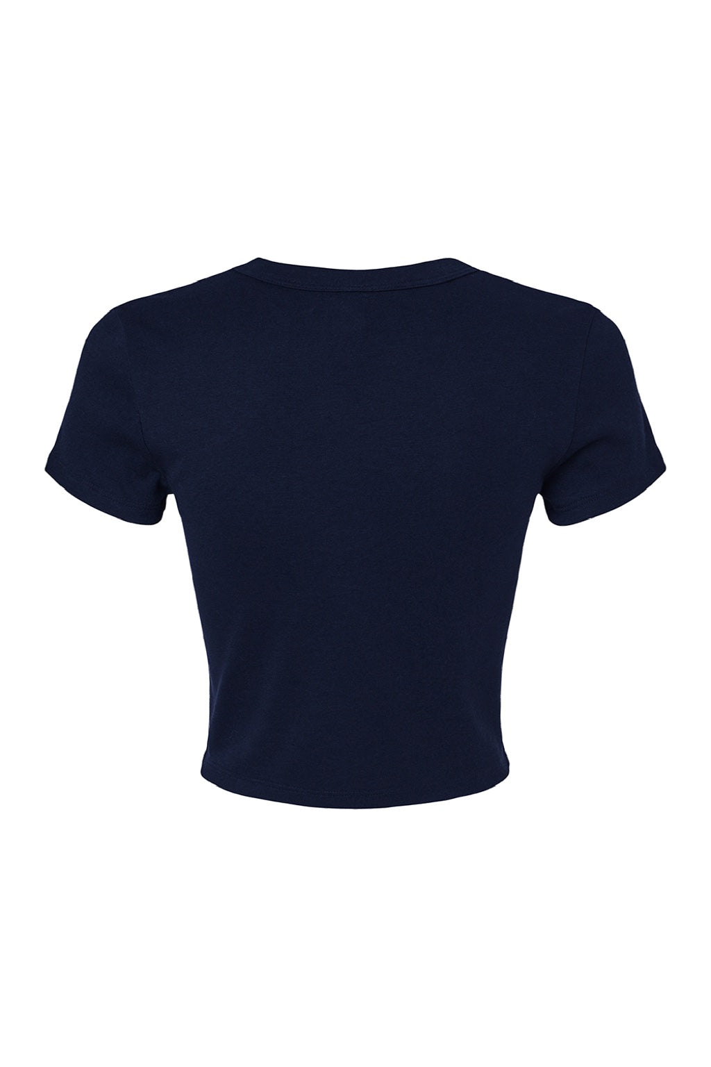 Bella + Canvas BC1010/1010 Womens Micro Ribbed Short Sleeve Crewneck Baby T-Shirt Navy Blue Flat Back