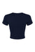 Bella + Canvas 1010BE Womens Micro Ribbed Short Sleeve Crewneck Baby T-Shirt Navy Blue Flat Back