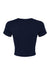 Bella + Canvas BC1010/1010 Womens Micro Ribbed Short Sleeve Crewneck Baby T-Shirt Navy Blue Flat Back