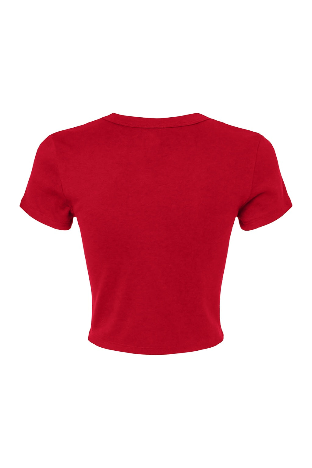 Bella + Canvas BC1010/1010 Womens Micro Ribbed Short Sleeve Crewneck Baby T-Shirt Red Flat Back