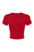 Bella + Canvas BC1010/1010 Womens Micro Ribbed Short Sleeve Crewneck Baby T-Shirt Red Flat Back