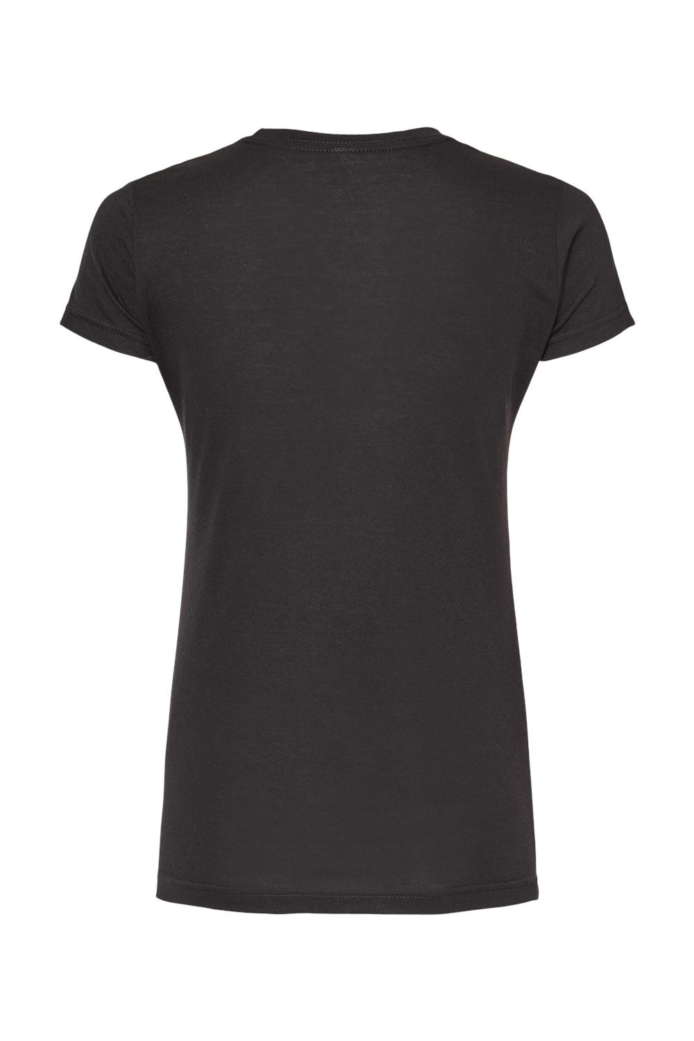 Tultex 240 Womens Poly-Rich Short Sleeve Crewneck T-Shirt Black Flat Back