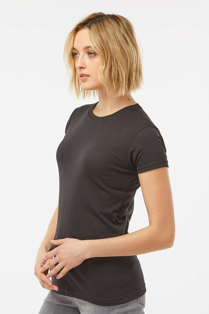 Tultex 240 Womens Poly-Rich Short Sleeve Crewneck T-Shirt Black Model Side