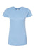 Tultex 240 Womens Poly-Rich Short Sleeve Crewneck T-Shirt Heather Athletic Blue Flat Front