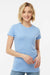 Tultex 240 Womens Poly-Rich Short Sleeve Crewneck T-Shirt Heather Athletic Blue Model Front