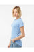 Tultex 240 Womens Poly-Rich Short Sleeve Crewneck T-Shirt Heather Athletic Blue Model Side