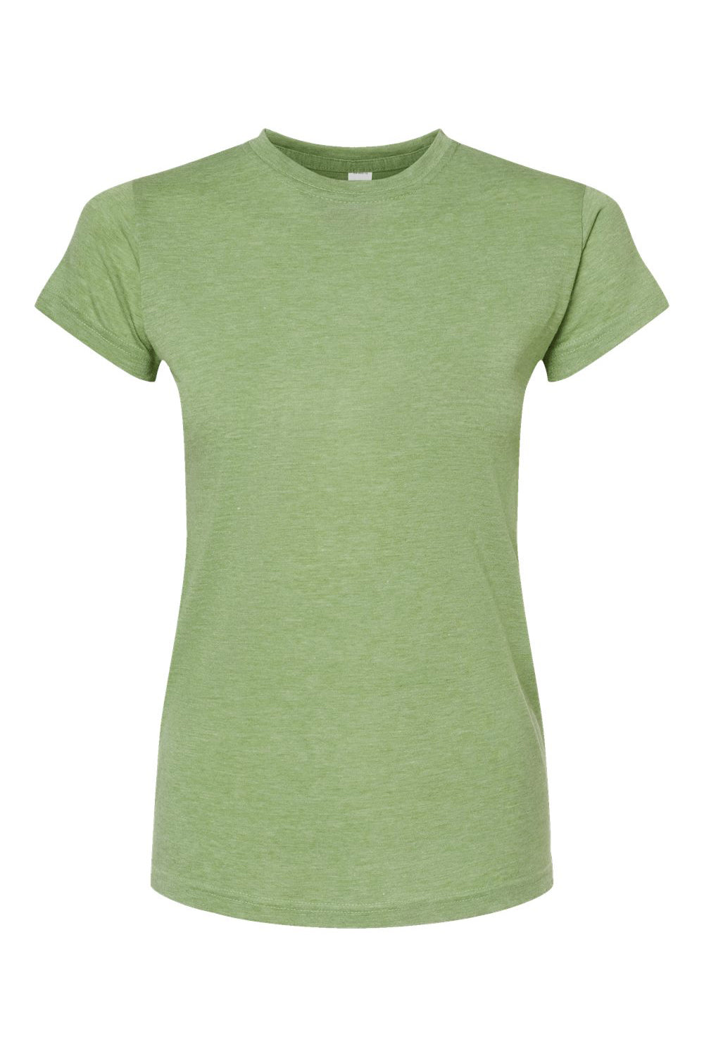 Tultex 240 Womens Poly-Rich Short Sleeve Crewneck T-Shirt Heather Green Flat Front