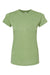 Tultex 240 Womens Poly-Rich Short Sleeve Crewneck T-Shirt Heather Green Flat Front