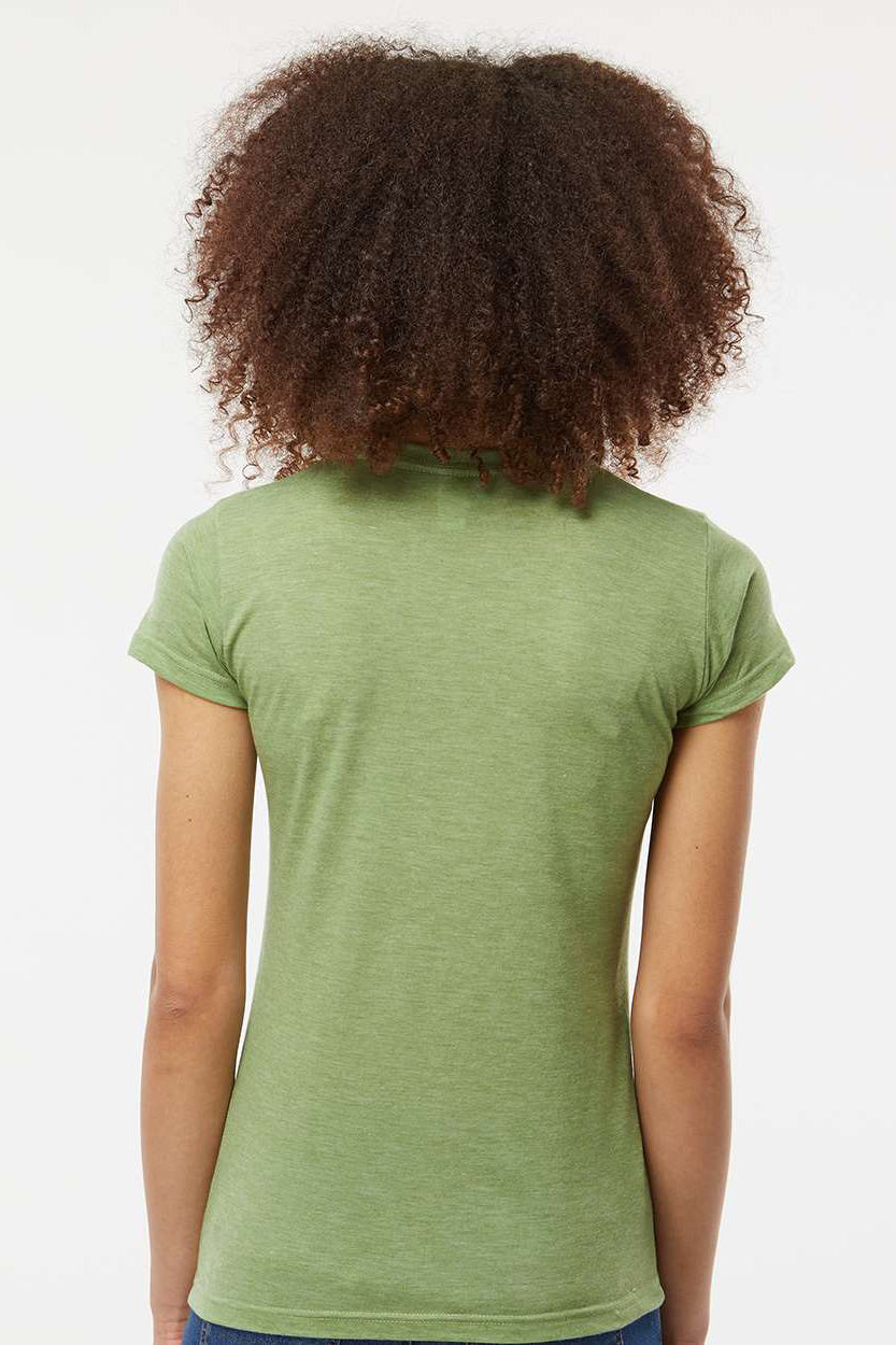 Tultex 240 Womens Poly-Rich Short Sleeve Crewneck T-Shirt Heather Green Model Back