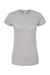 Tultex 240 Womens Poly-Rich Short Sleeve Crewneck T-Shirt Heather Grey Flat Front