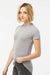 Tultex 240 Womens Poly-Rich Short Sleeve Crewneck T-Shirt Heather Grey Model Side