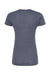 Tultex 240 Womens Poly-Rich Short Sleeve Crewneck T-Shirt Heather Navy Blue Flat Back