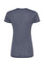 Tultex 240 Womens Poly-Rich Short Sleeve Crewneck T-Shirt Heather Navy Blue Flat Back