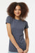 Tultex 240 Womens Poly-Rich Short Sleeve Crewneck T-Shirt Heather Navy Blue Model Front