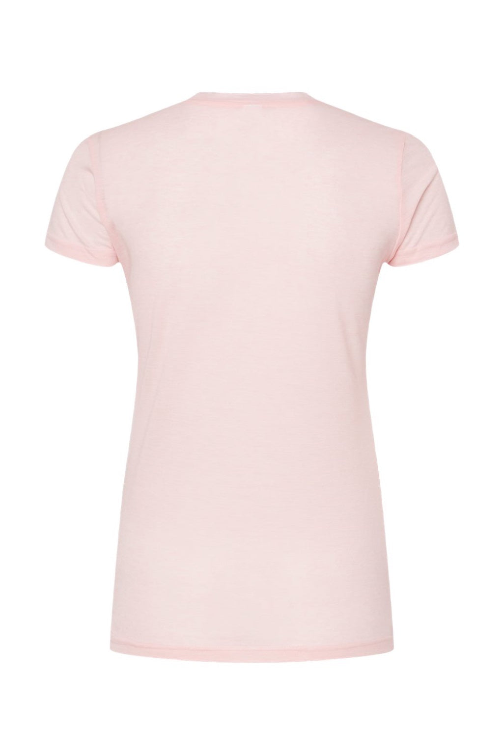 Tultex 240 Womens Poly-Rich Short Sleeve Crewneck T-Shirt Heather Pink Flat Back