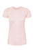 Tultex 240 Womens Poly-Rich Short Sleeve Crewneck T-Shirt Heather Pink Flat Front