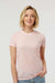 Tultex 240 Womens Poly-Rich Short Sleeve Crewneck T-Shirt Heather Pink Model Front