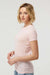 Tultex 240 Womens Poly-Rich Short Sleeve Crewneck T-Shirt Heather Pink Model Side