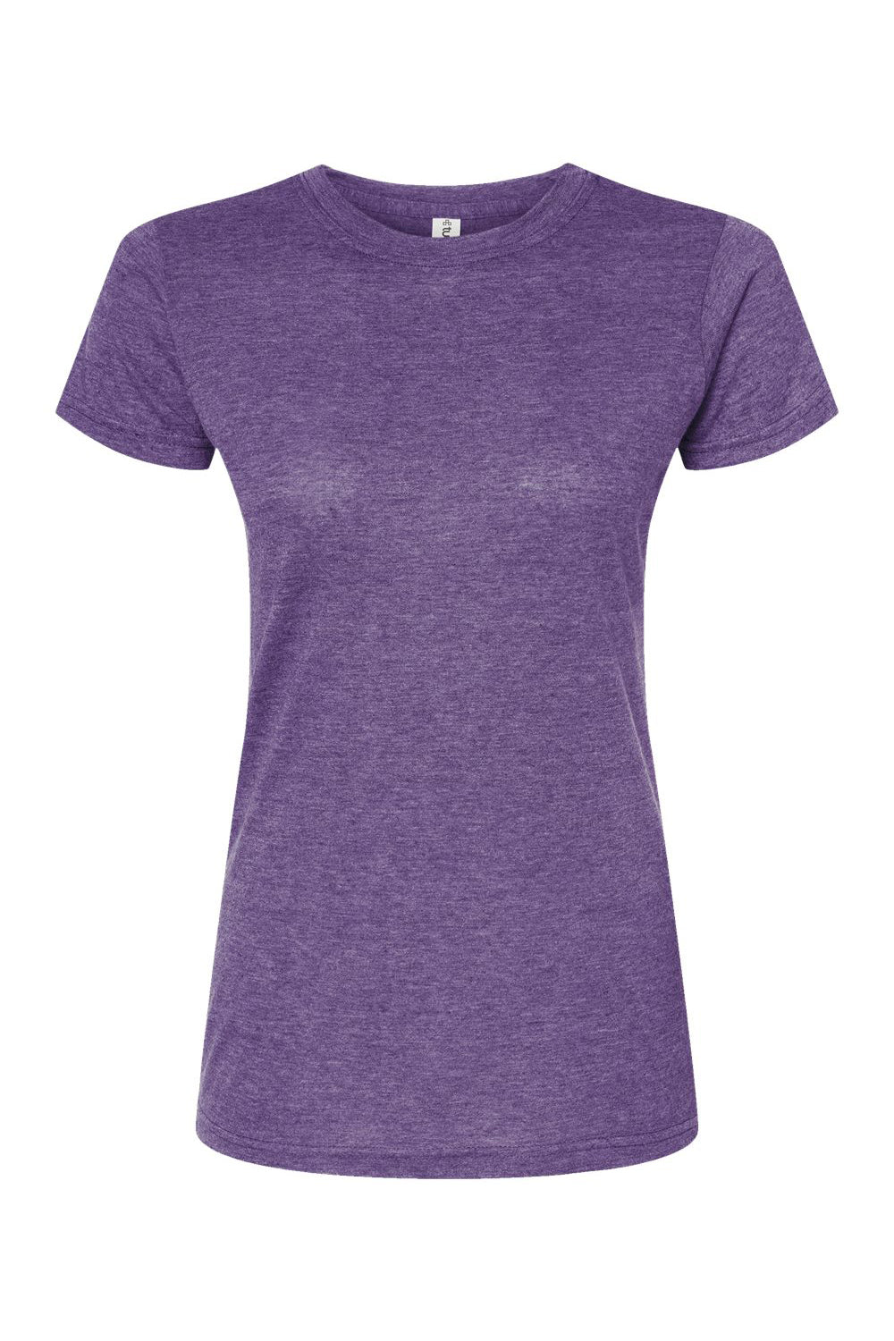 Tultex 240 Womens Poly-Rich Short Sleeve Crewneck T-Shirt Heather Purple Flat Front