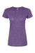 Tultex 240 Womens Poly-Rich Short Sleeve Crewneck T-Shirt Heather Purple Flat Front