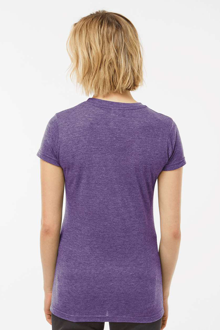 Tultex 240 Womens Poly-Rich Short Sleeve Crewneck T-Shirt Heather Purple Model Back