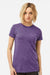 Tultex 240 Womens Poly-Rich Short Sleeve Crewneck T-Shirt Heather Purple Model Front