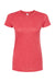 Tultex 240 Womens Poly-Rich Short Sleeve Crewneck T-Shirt Heather Red Flat Front