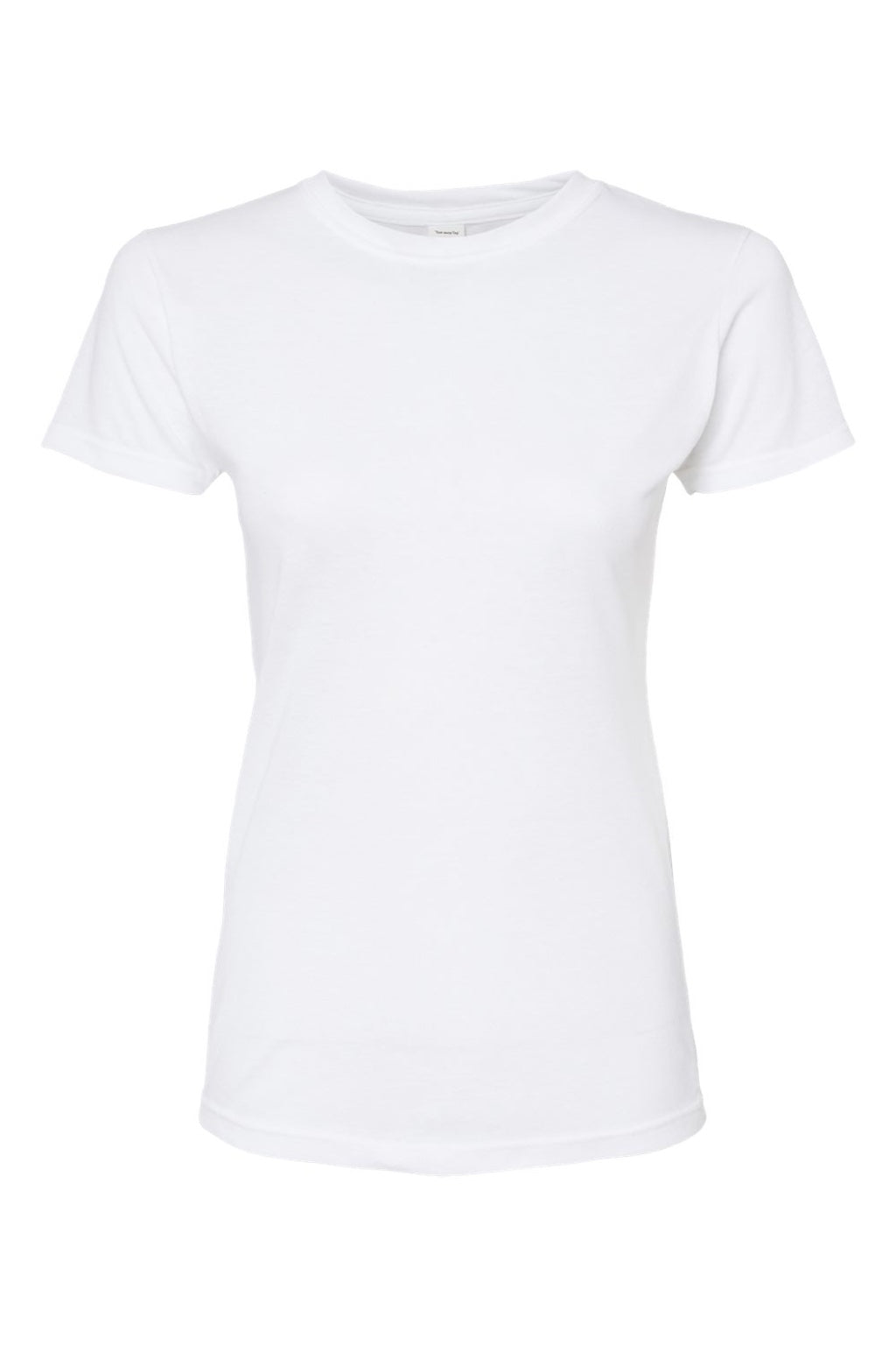 Tultex 240 Womens Poly-Rich Short Sleeve Crewneck T-Shirt White Flat Front