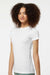 Tultex 240 Womens Poly-Rich Short Sleeve Crewneck T-Shirt White Model Side