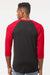 Tultex 245 Mens Fine Jersey Raglan 3/4 Sleeve Crewneck T-Shirt Black/Red Model Back