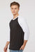 Tultex 245 Mens Fine Jersey Raglan 3/4 Sleeve Crewneck T-Shirt Black/White Model Side