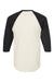 Tultex 245 Mens Fine Jersey Raglan 3/4 Sleeve Crewneck T-Shirt Vintage White/Black Flat Back