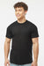 Tultex 241 Mens Poly-Rich Short Sleeve Crewneck T-Shirt Black Model Front