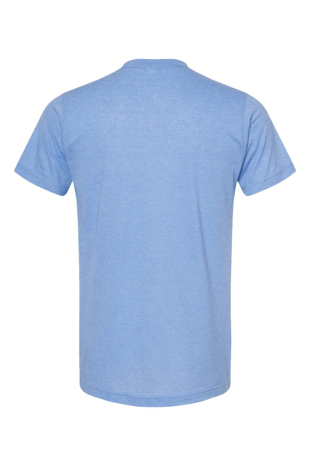 Tultex 241 Mens Poly-Rich Short Sleeve Crewneck T-Shirt Heather Athletic Blue Flat Back