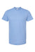 Tultex 241 Mens Poly-Rich Short Sleeve Crewneck T-Shirt Heather Athletic Blue Flat Front