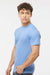 Tultex 241 Mens Poly-Rich Short Sleeve Crewneck T-Shirt Heather Athletic Blue Model Side
