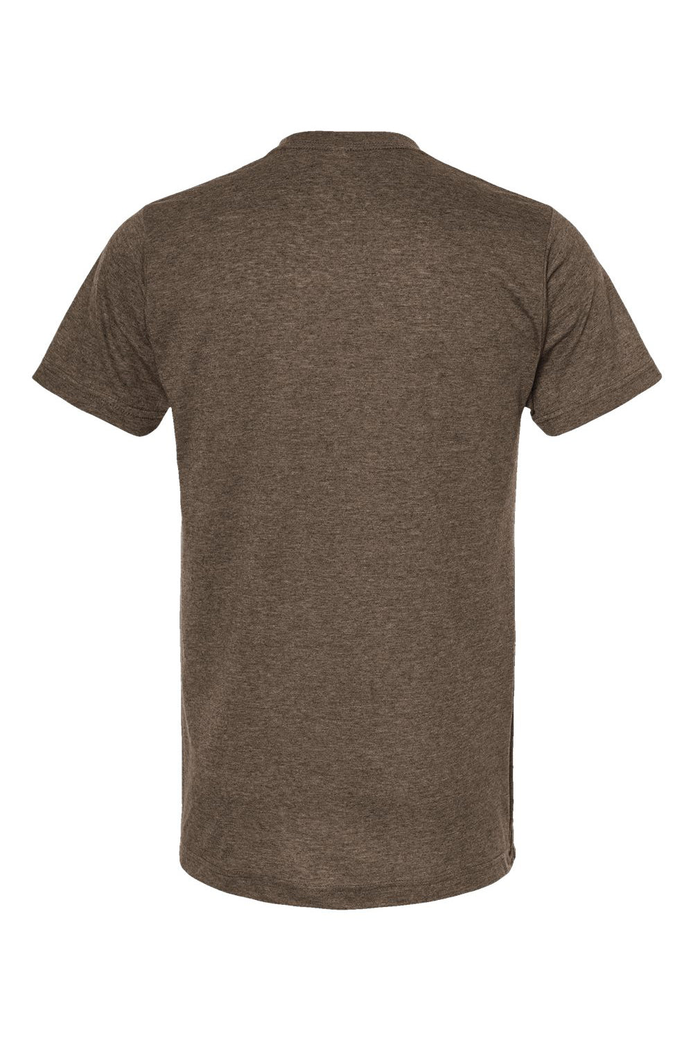 Tultex 241 Mens Poly-Rich Short Sleeve Crewneck T-Shirt Heather Brown Flat Back