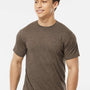 Tultex Mens Poly-Rich Short Sleeve Crewneck T-Shirt - Heather Brown