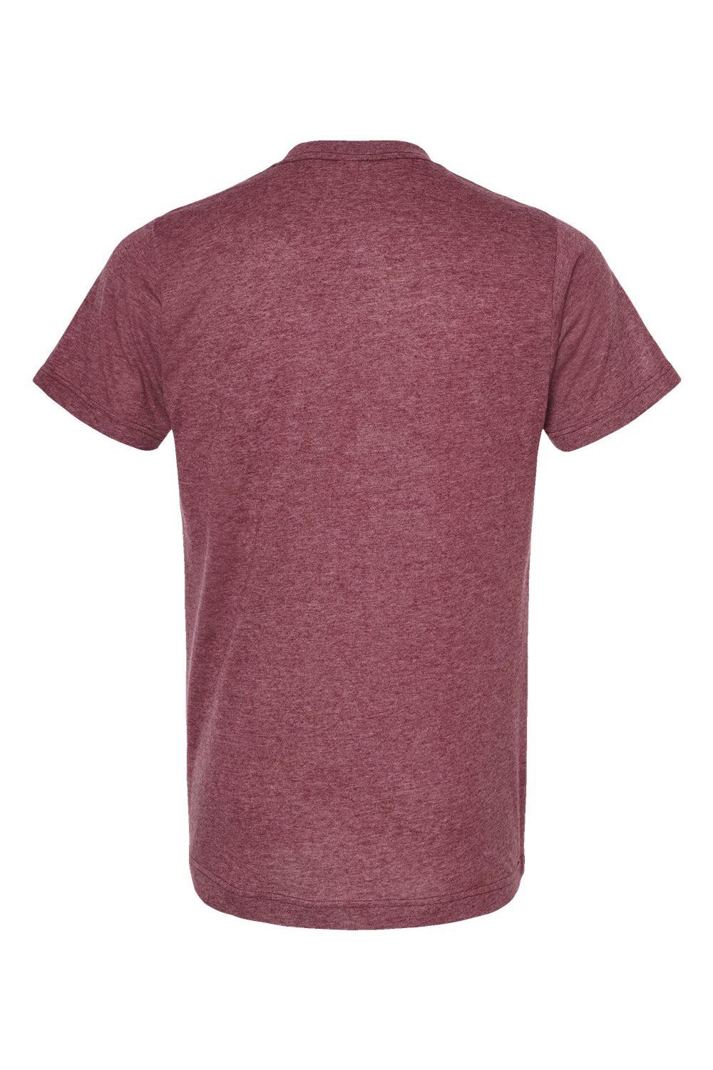 Tultex 241 Mens Poly-Rich Short Sleeve Crewneck T-Shirt Heather Burgundy Flat Back
