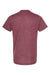 Tultex 241 Mens Poly-Rich Short Sleeve Crewneck T-Shirt Heather Burgundy Flat Back
