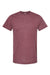 Tultex 241 Mens Poly-Rich Short Sleeve Crewneck T-Shirt Heather Burgundy Flat Front