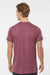Tultex 241 Mens Poly-Rich Short Sleeve Crewneck T-Shirt Heather Burgundy Model Back