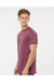 Tultex 241 Mens Poly-Rich Short Sleeve Crewneck T-Shirt Heather Burgundy Model Side