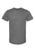 Tultex 241 Mens Poly-Rich Short Sleeve Crewneck T-Shirt Heather Charcoal Grey Flat Front