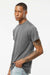 Tultex 241 Mens Poly-Rich Short Sleeve Crewneck T-Shirt Heather Charcoal Grey Model Side