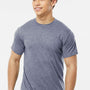 Tultex Mens Poly-Rich Short Sleeve Crewneck T-Shirt - Heather Denim Blue