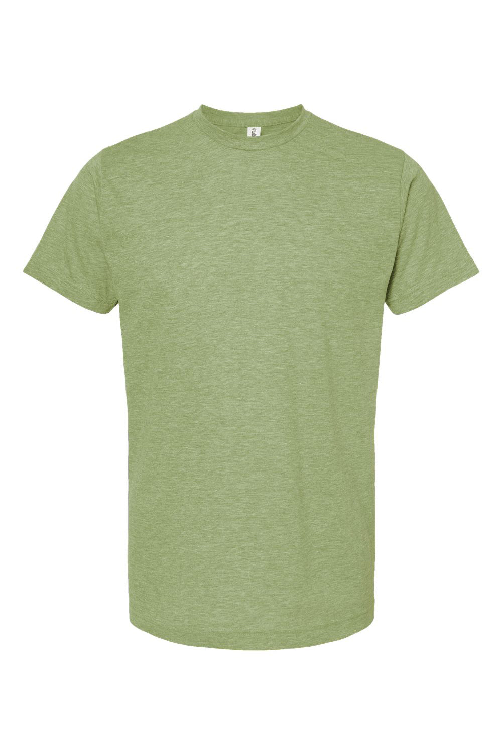 Tultex 241 Mens Poly-Rich Short Sleeve Crewneck T-Shirt Heather Green Flat Front
