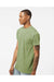 Tultex 241 Mens Poly-Rich Short Sleeve Crewneck T-Shirt Heather Green Model Side
