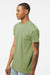 Tultex 241 Mens Poly-Rich Short Sleeve Crewneck T-Shirt Heather Green Model Side