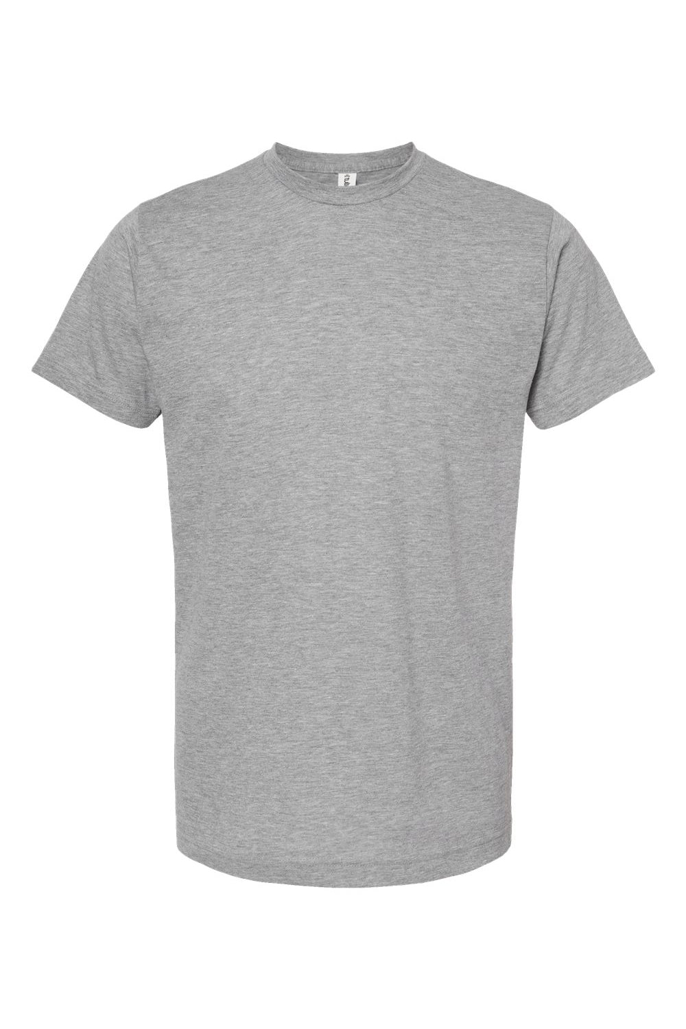 Tultex 241 Mens Poly-Rich Short Sleeve Crewneck T-Shirt Heather Grey Flat Front